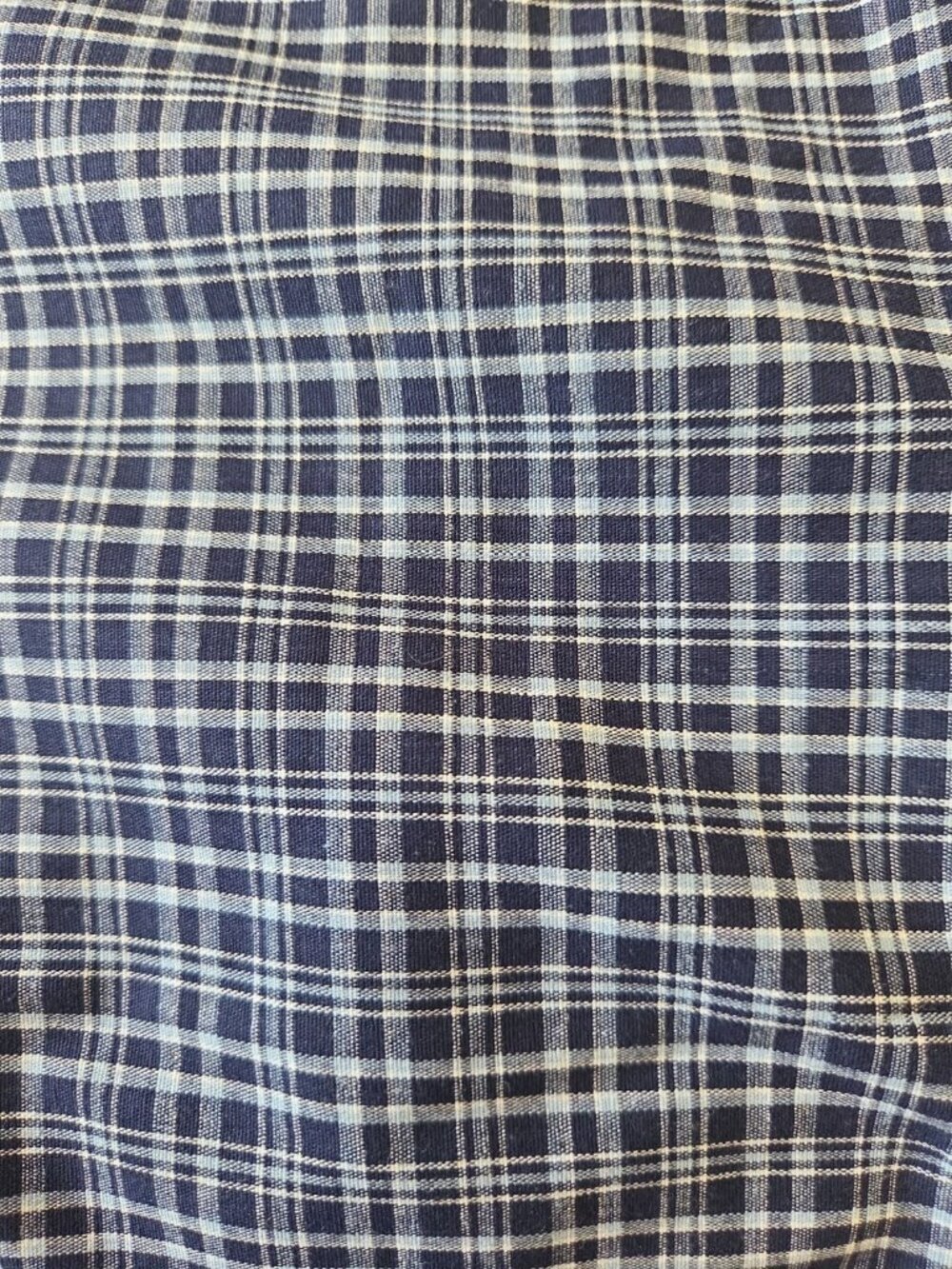 New Blue Plaid 3 Continuous Yards of Fabric Cotton Blend
